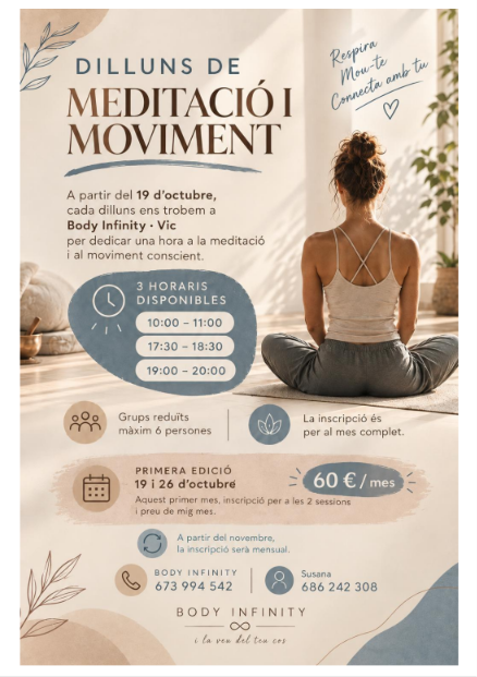 Dilluns de Meditació i Moviment a Body Infinity Vic